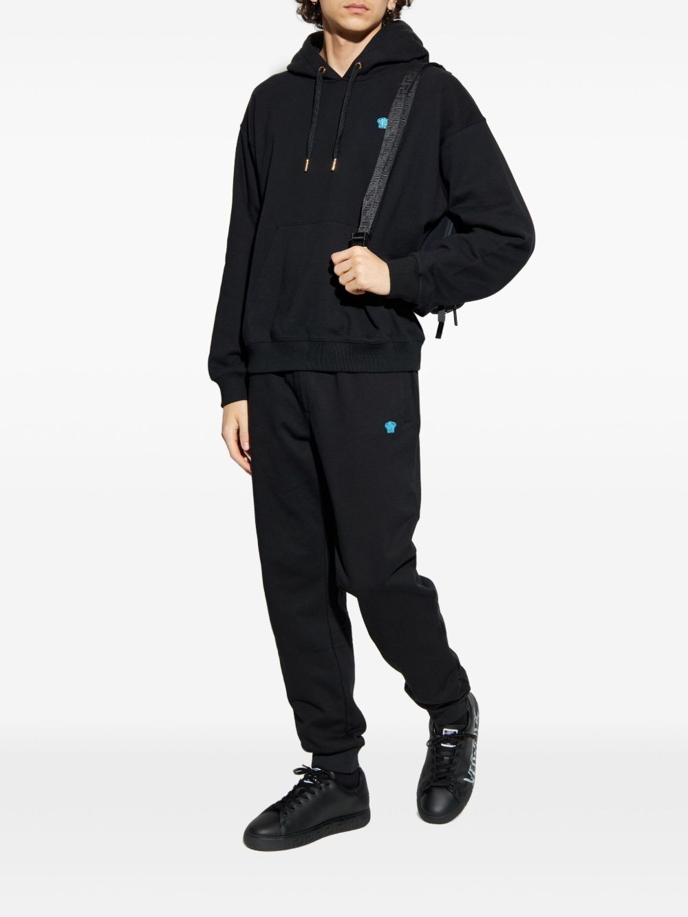embroidered-logo cotton hoodie - 2