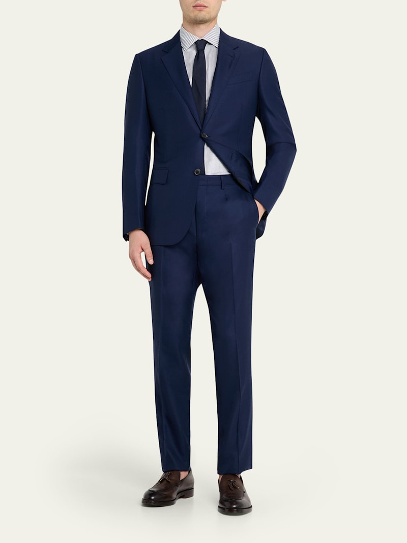 ZEGNA Men's Cotton and Cashmere Pinstripe Modern-Fit Sport Shirt outlook