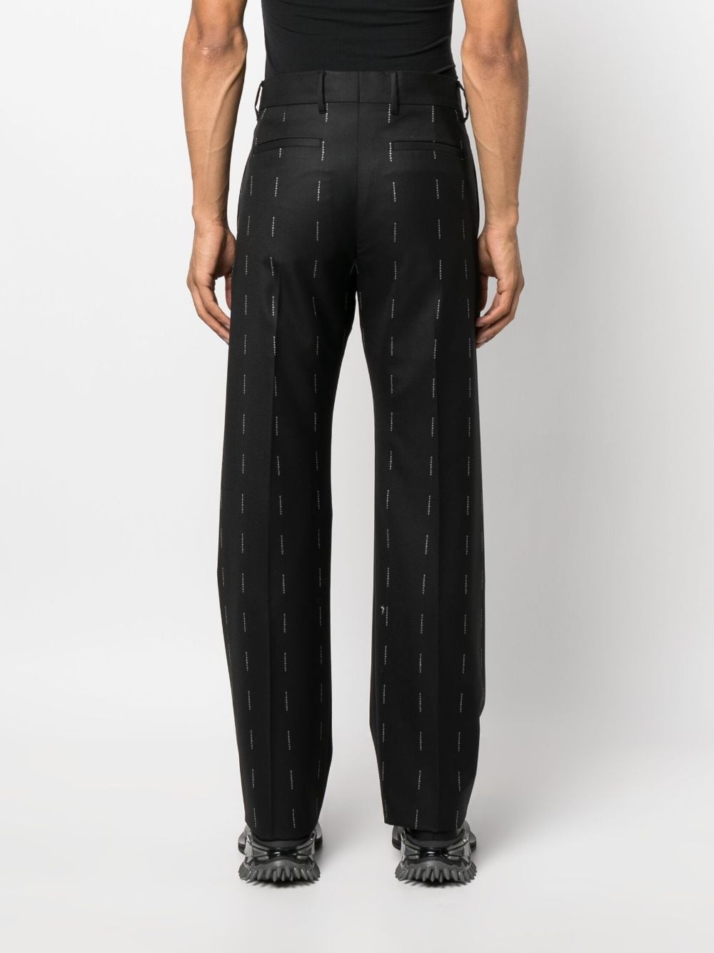 logo-print straight-leg trousers - 4