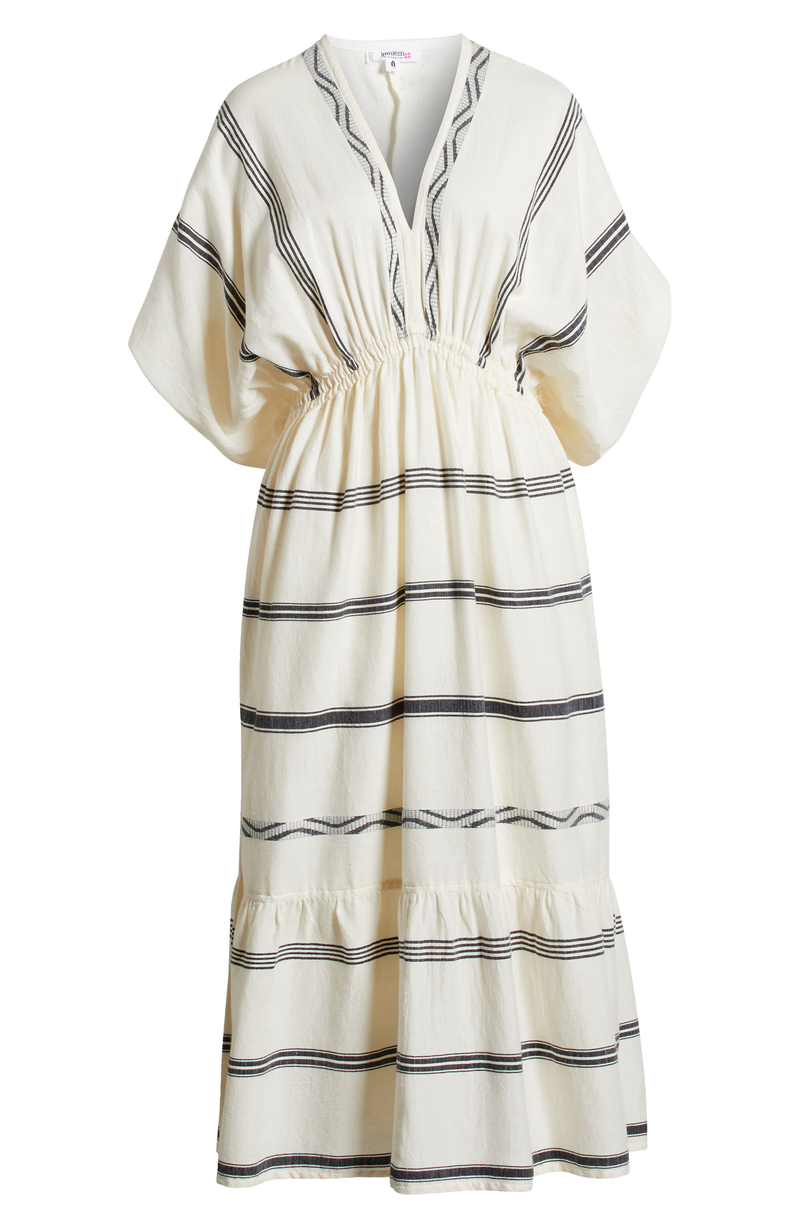 lemlem Leila Plunge Cover-Up Dress in Besela Vanilla at Nordstrom - 6