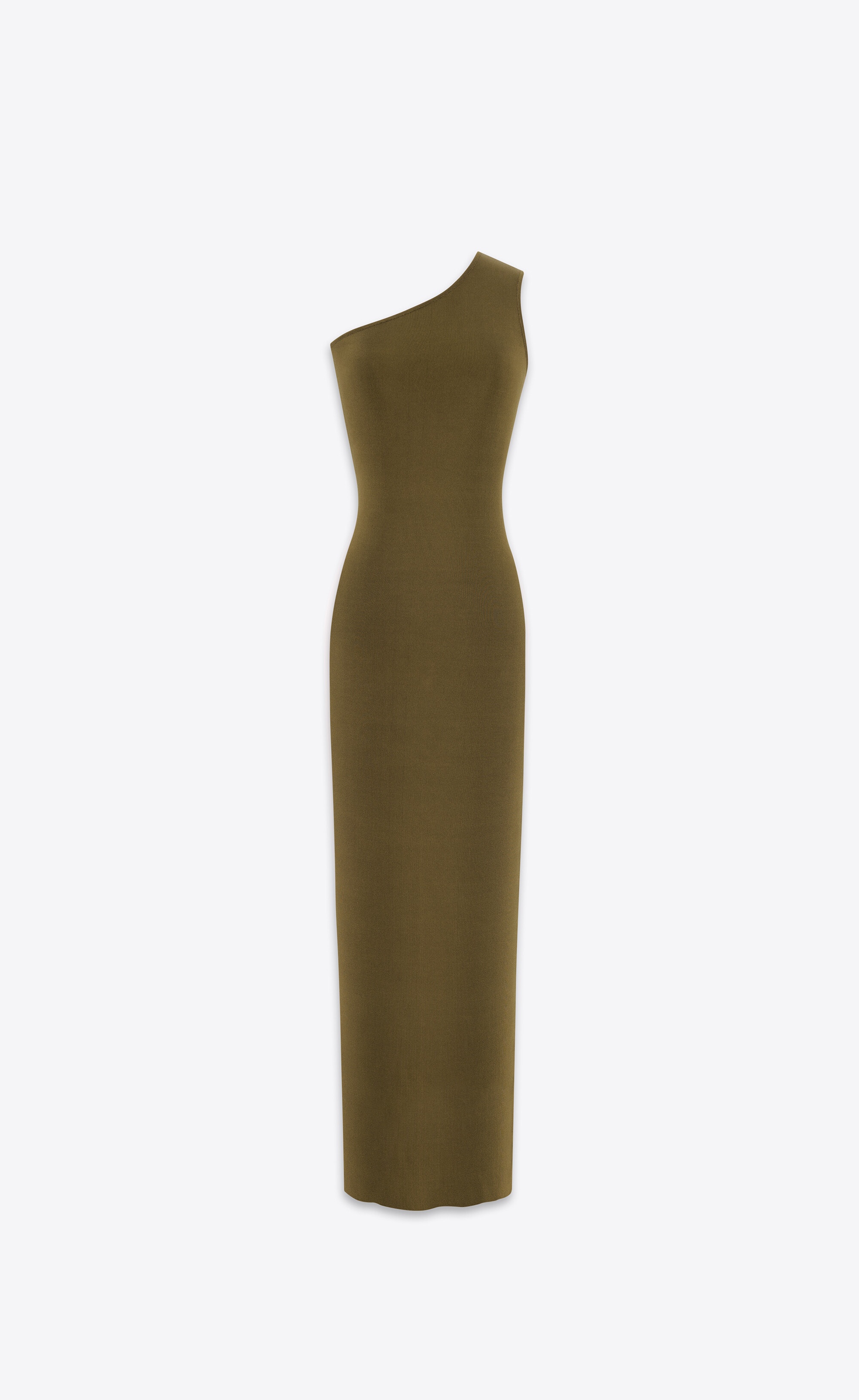 one-shoulder dress in silk - 1