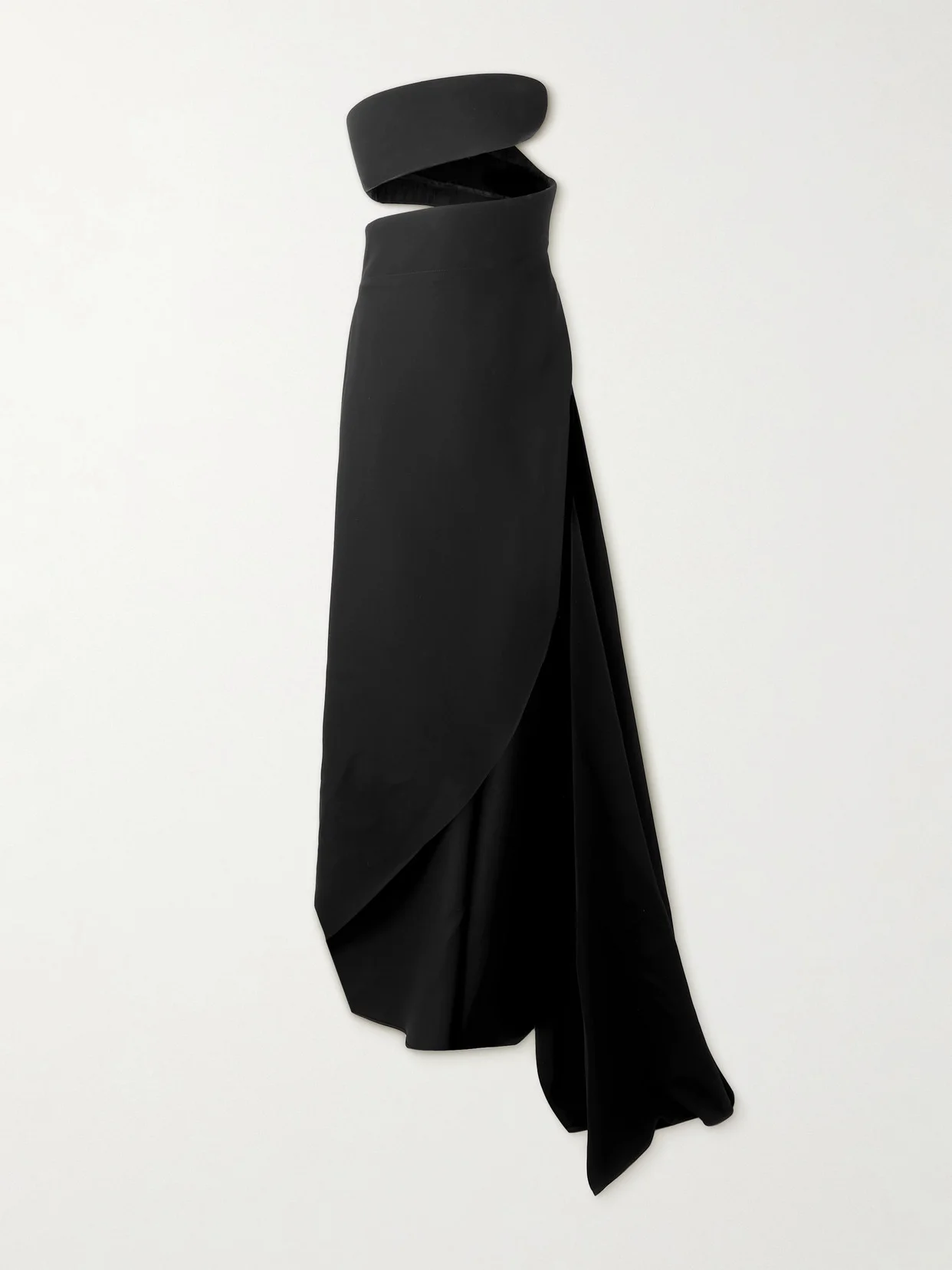 Spiral Strapless Bustier Silk And Wool-blend Gown - 1