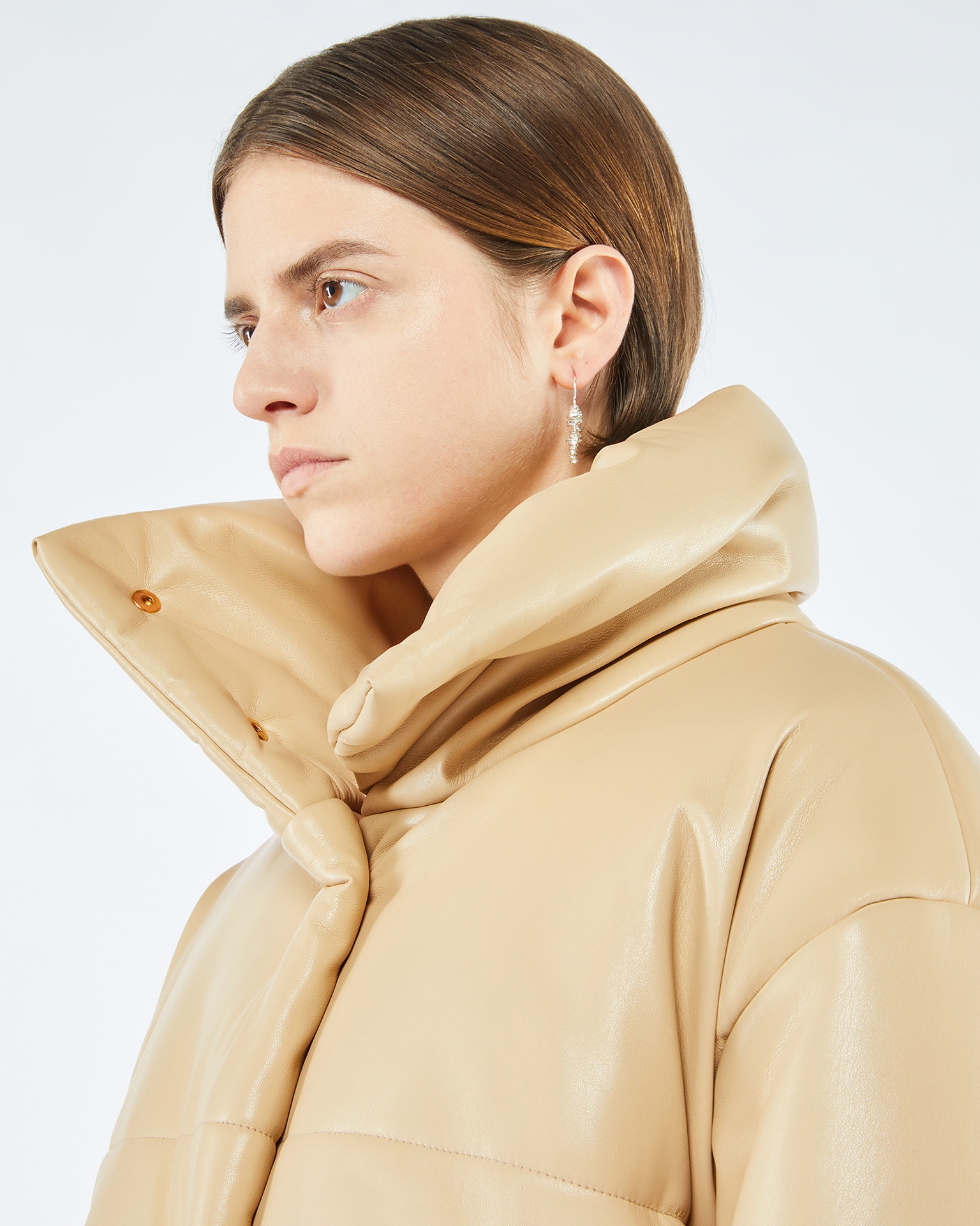 HIDE - OKOBOR™ alt-leather puffer jacket - Almond - 6