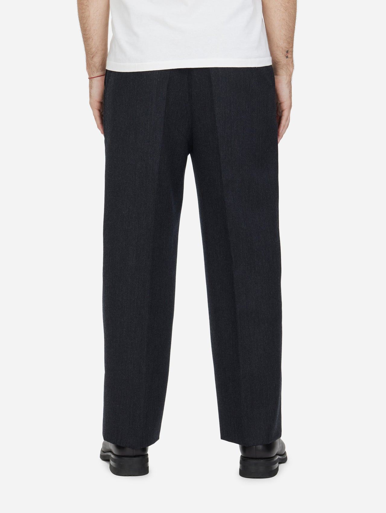 Pleated Trouser - Charcoal Wool - 6