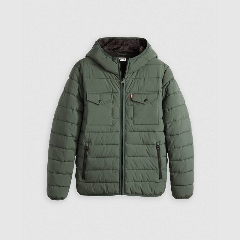 HOODED 2 CHEST POCKET PUFFER JACKET 1