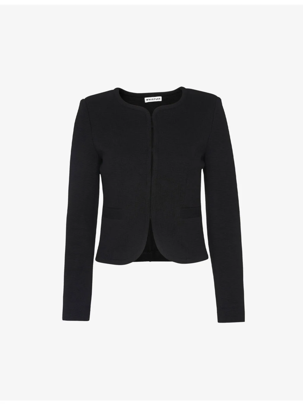 Collarless cropped cotton-jersey Jacket - 1