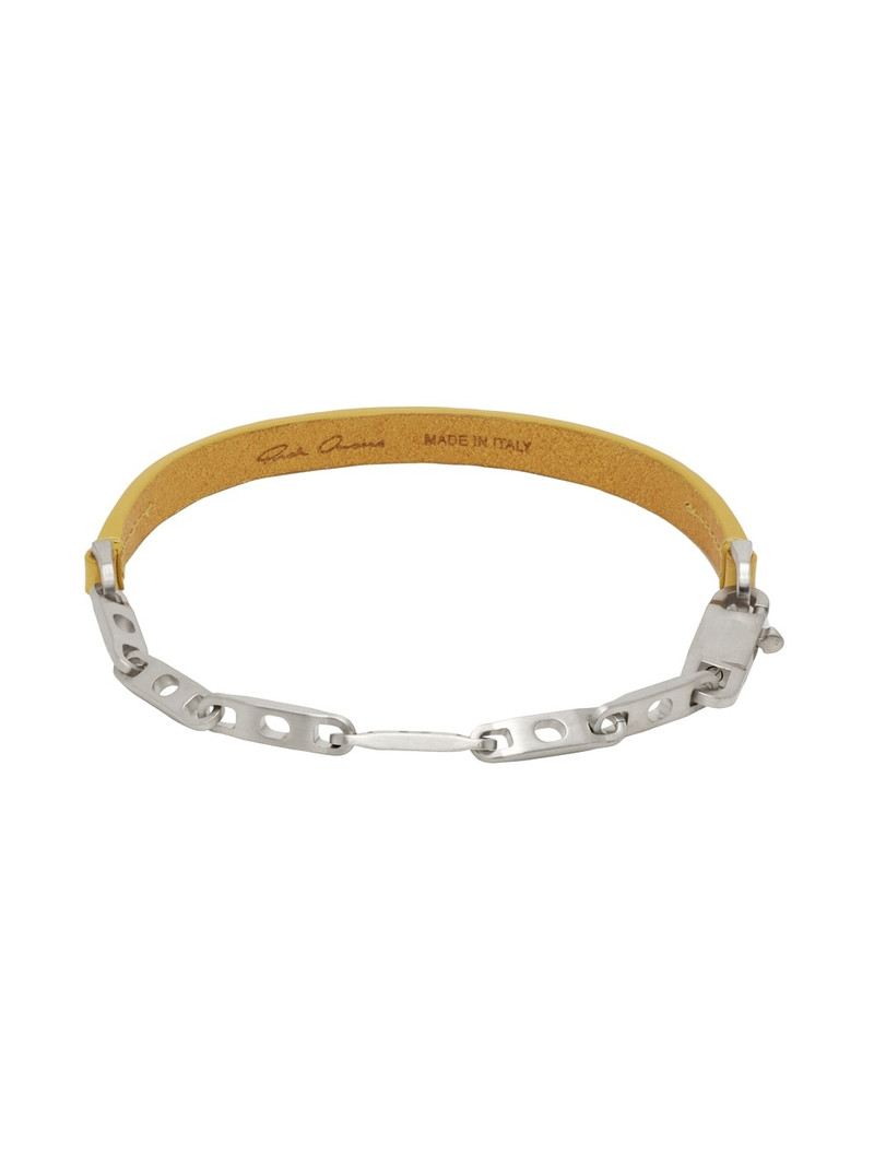 Silver & Yellow Chain Choker 1