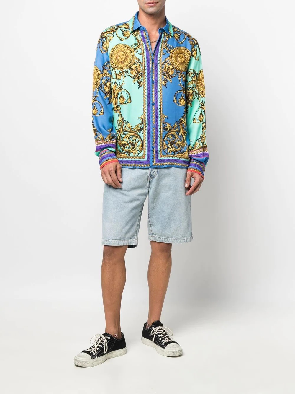 barocco-print long-sleeve shirt - 2