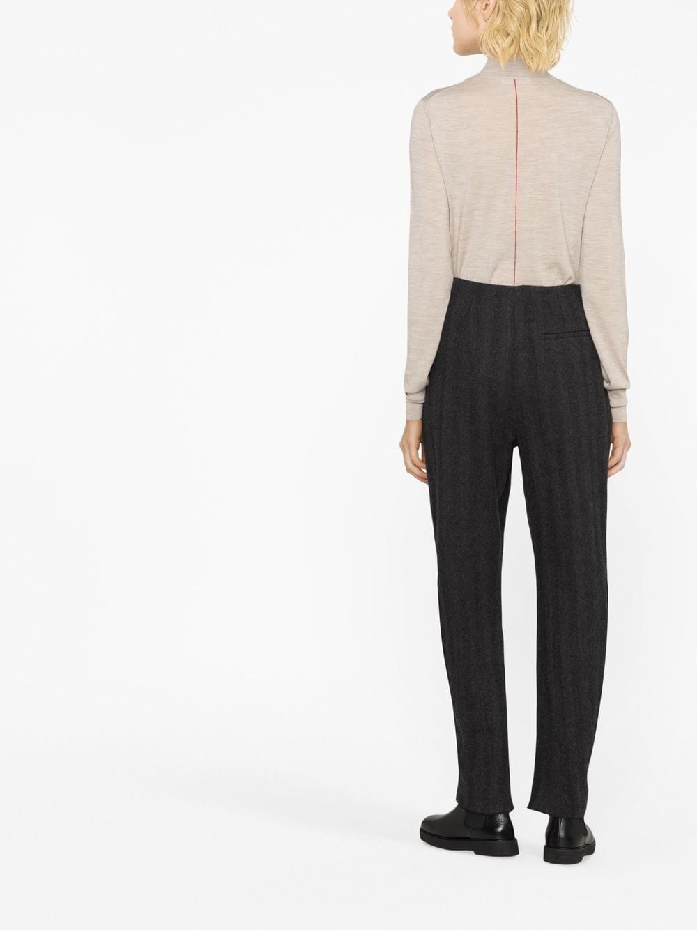 virgin wool knitted trousers - 4