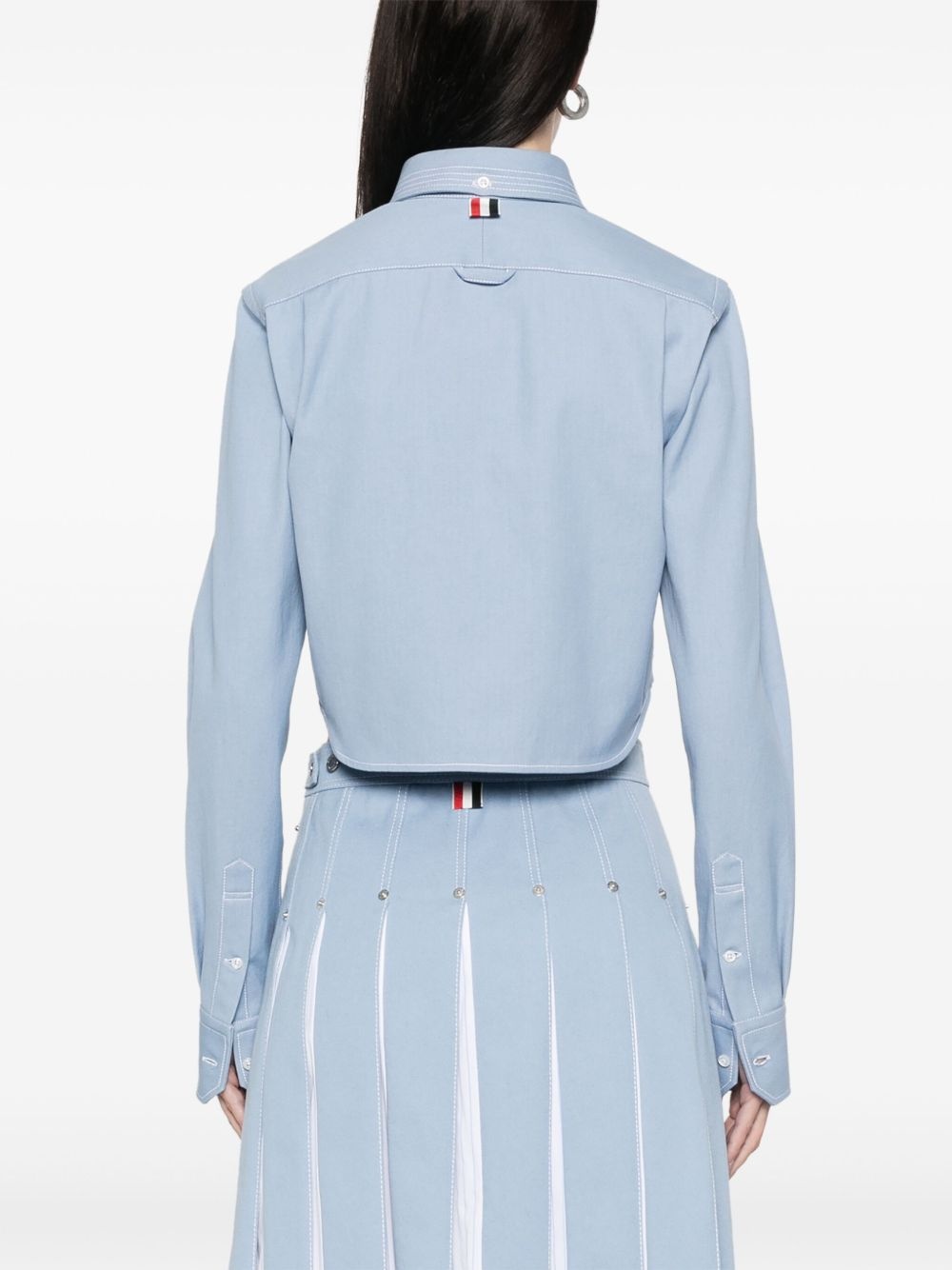 cropped denim shirt - 4