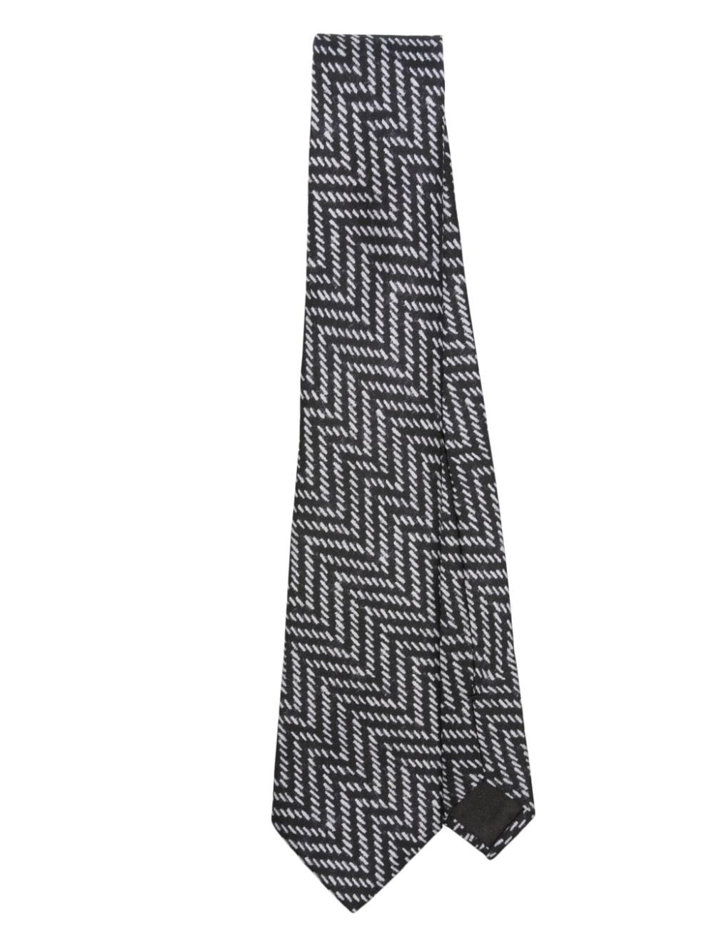 patterned-jacquard tie - 1