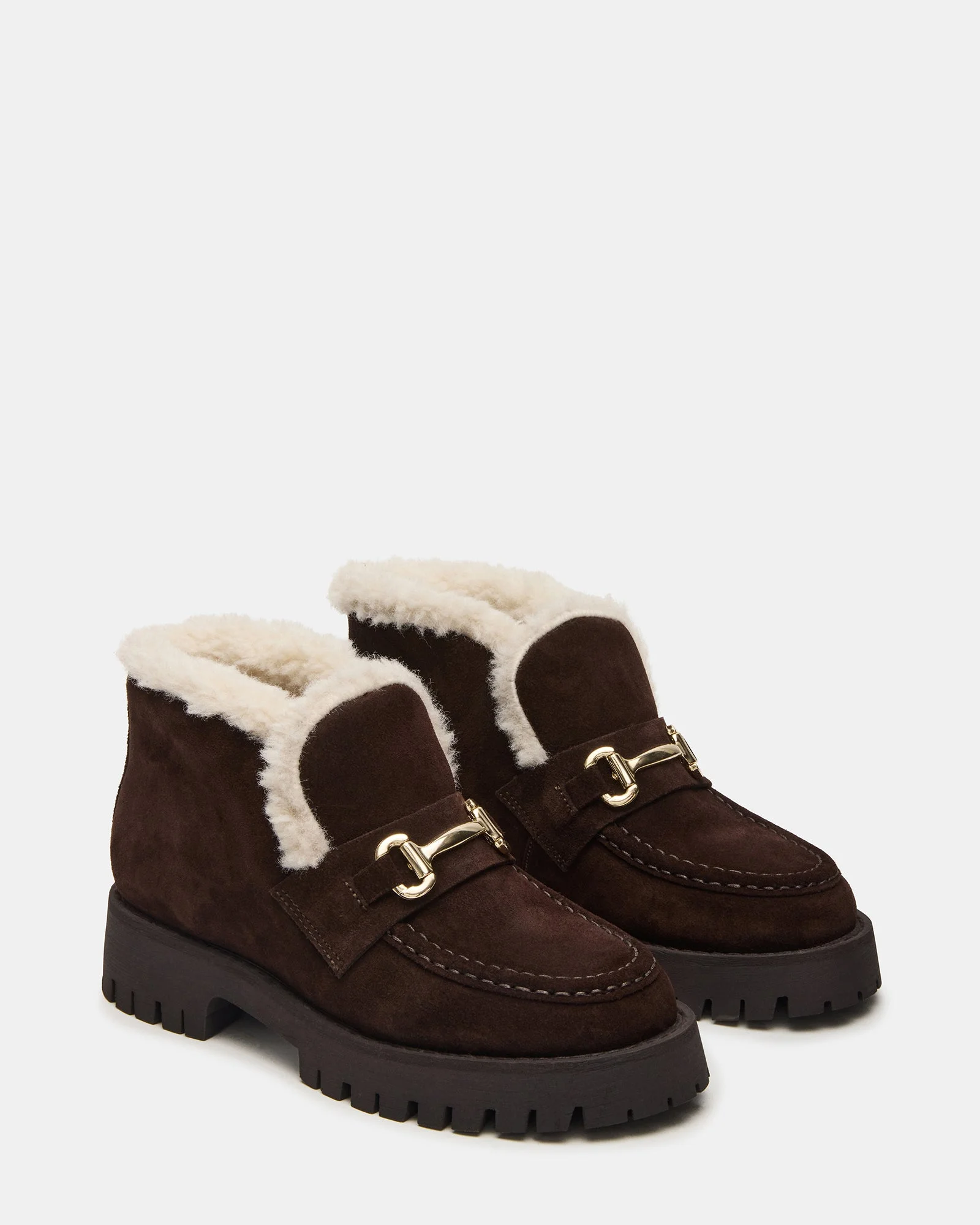 LEON FAUX FUR CHOCOLATE BROWN SUEDE - 1