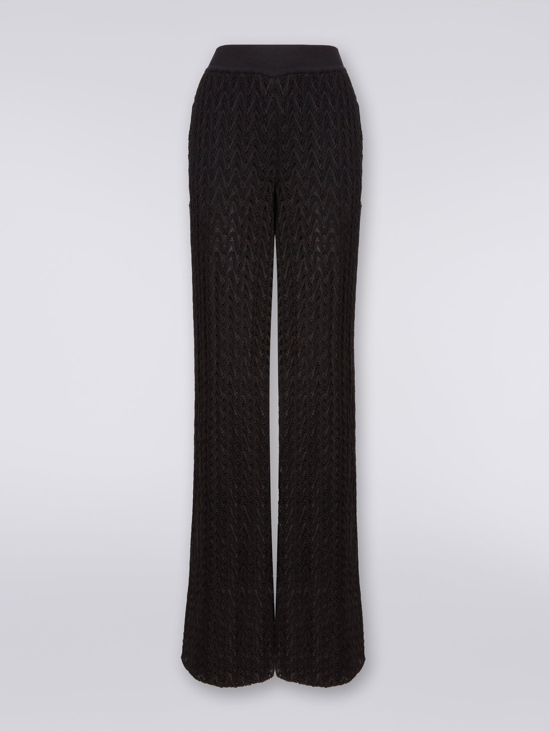 Palazzo pants in raschel knit wool and viscose - 1