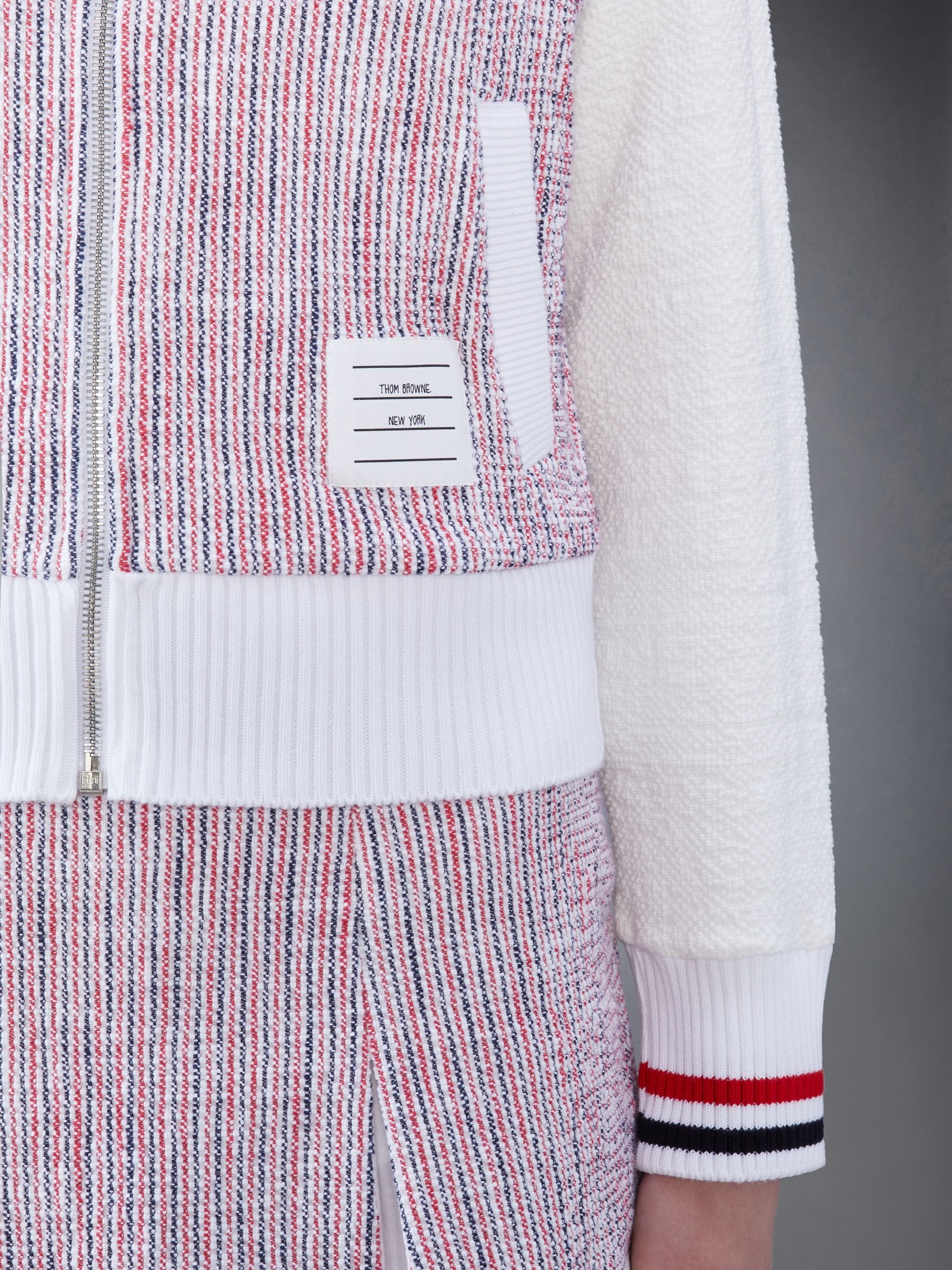 RWB stripe-print tweed jacket - 4