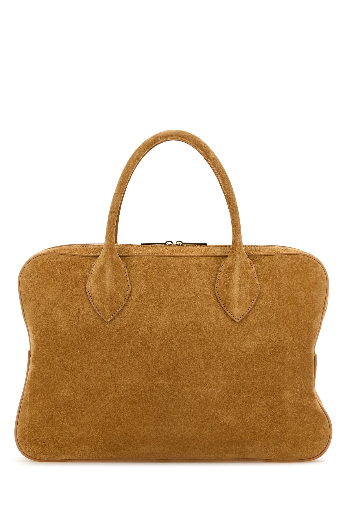 Camel suede medium handbag - 3