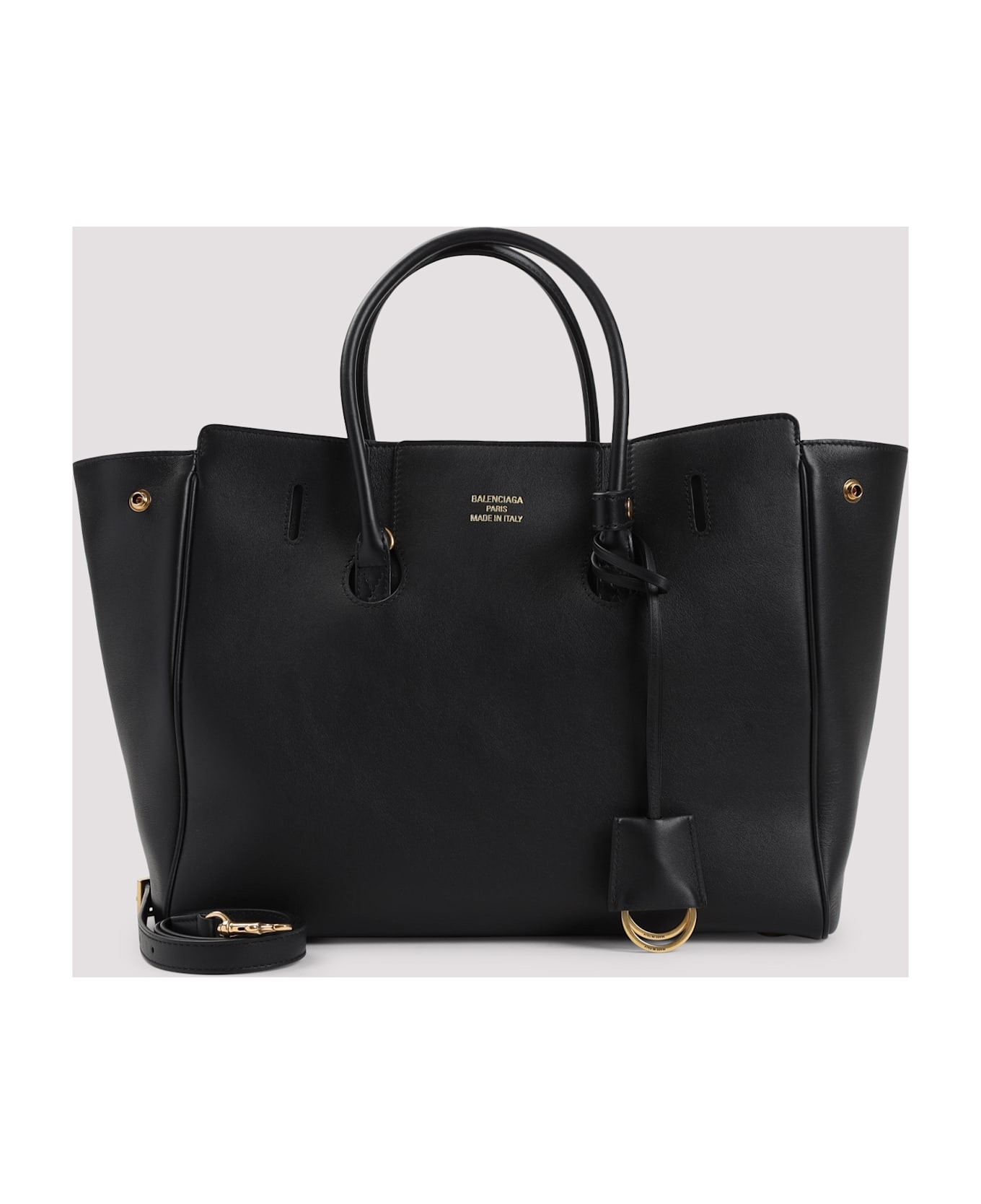 Black Leather Small Carry All Hempton Handbag - 4