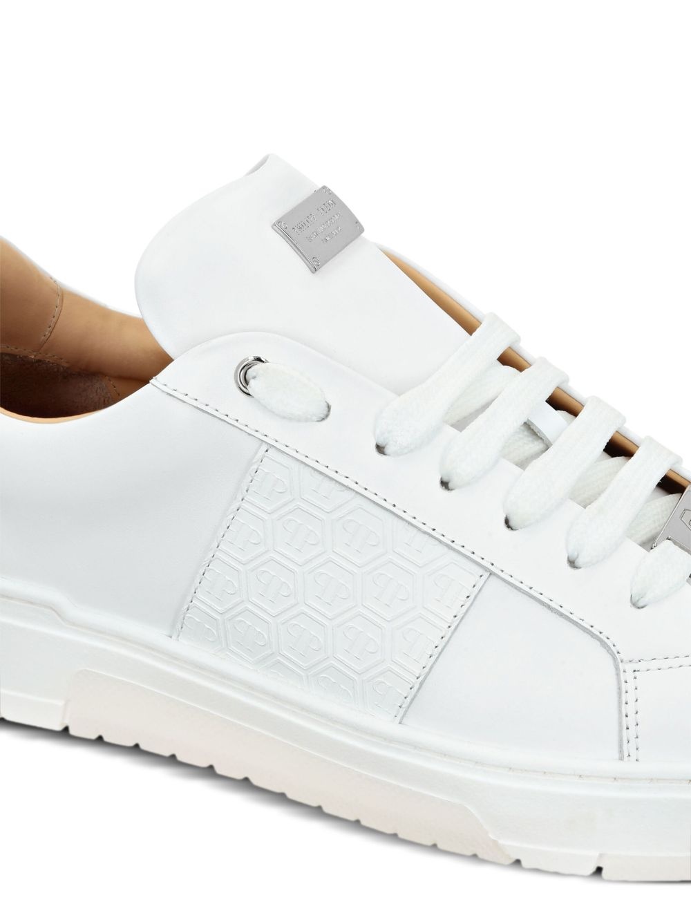 monogram leather sneakers - 4