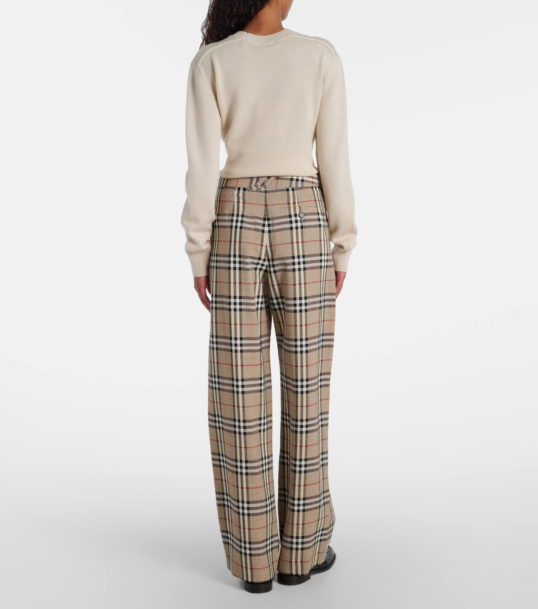 Burberry Check belted wide-leg pants - 3