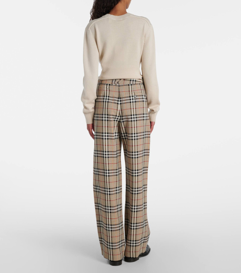 Burberry Check belted wide-leg pants 3