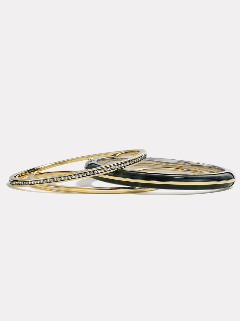Classic Bangle Stack | Moss Agate 1