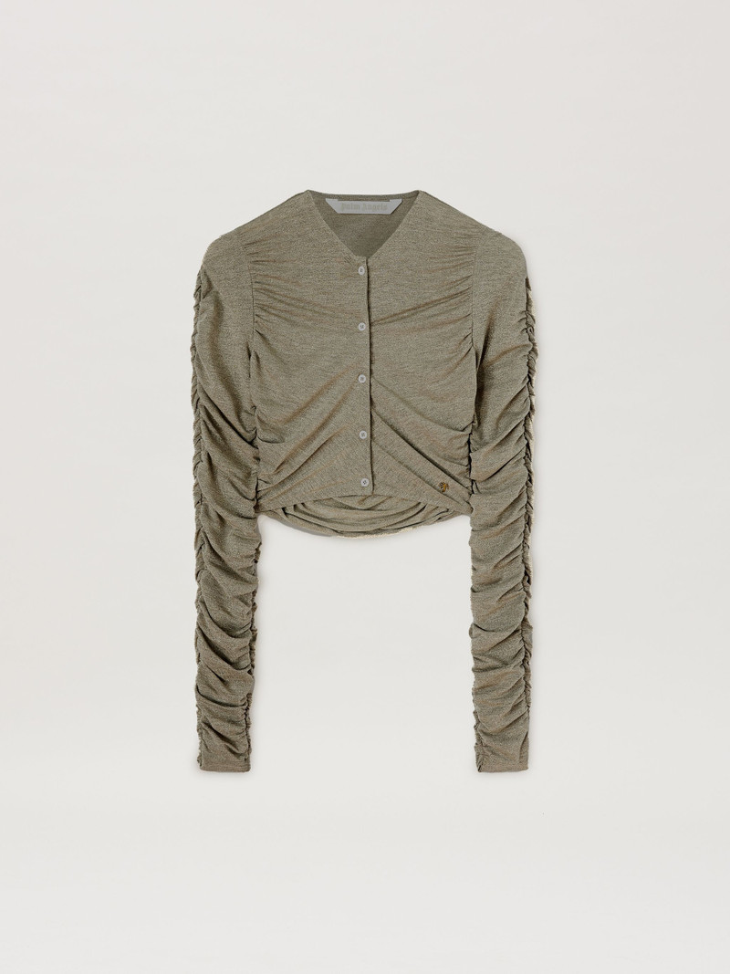 Lurex Rouched Crop Cardigan 1