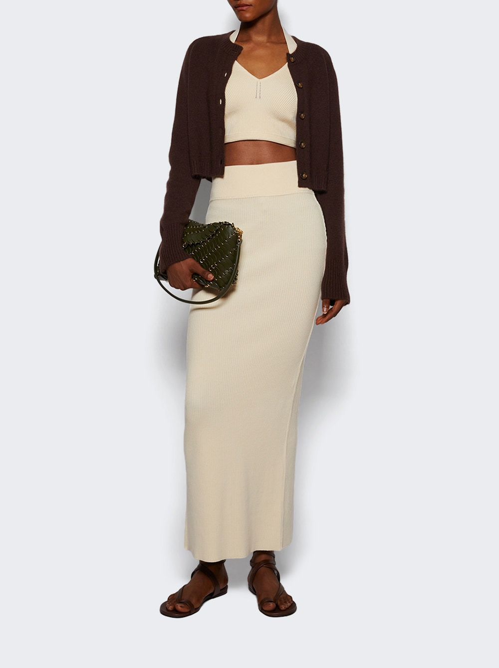 Knit Column Skirt Cream - 5