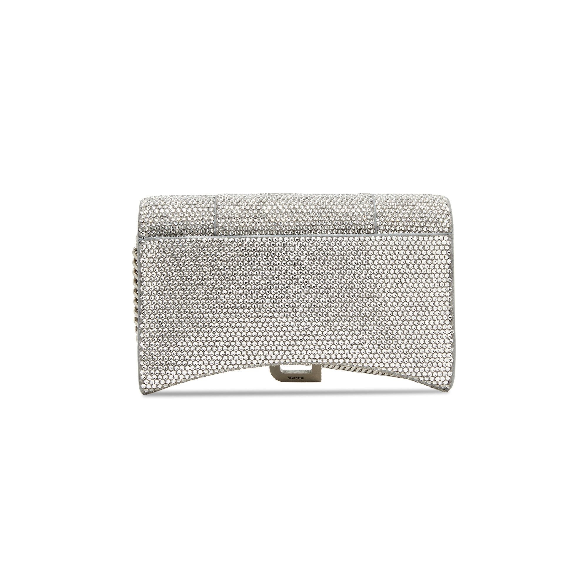 Balenciaga Hourglass Crystal Wallet with Chain 'Grey/Crystal' - 2