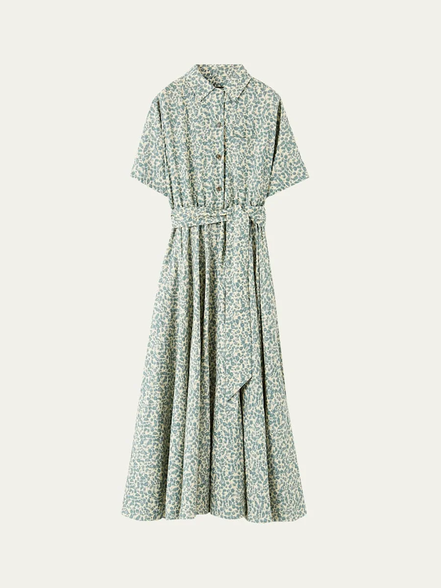 Shelly Floral-Print Linen Shirtdress - 1