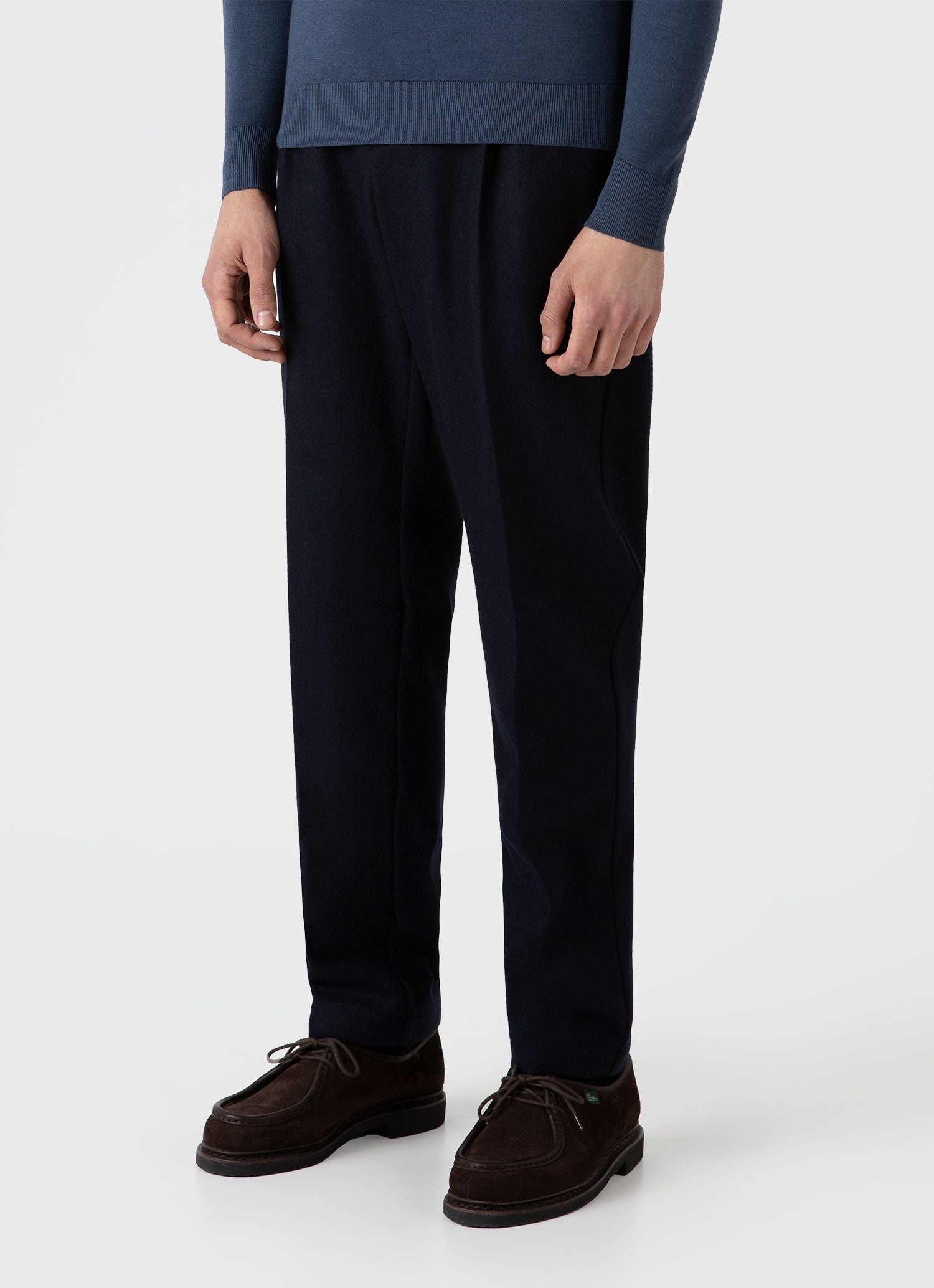 Pleated Boiled Wool Trouser - 3