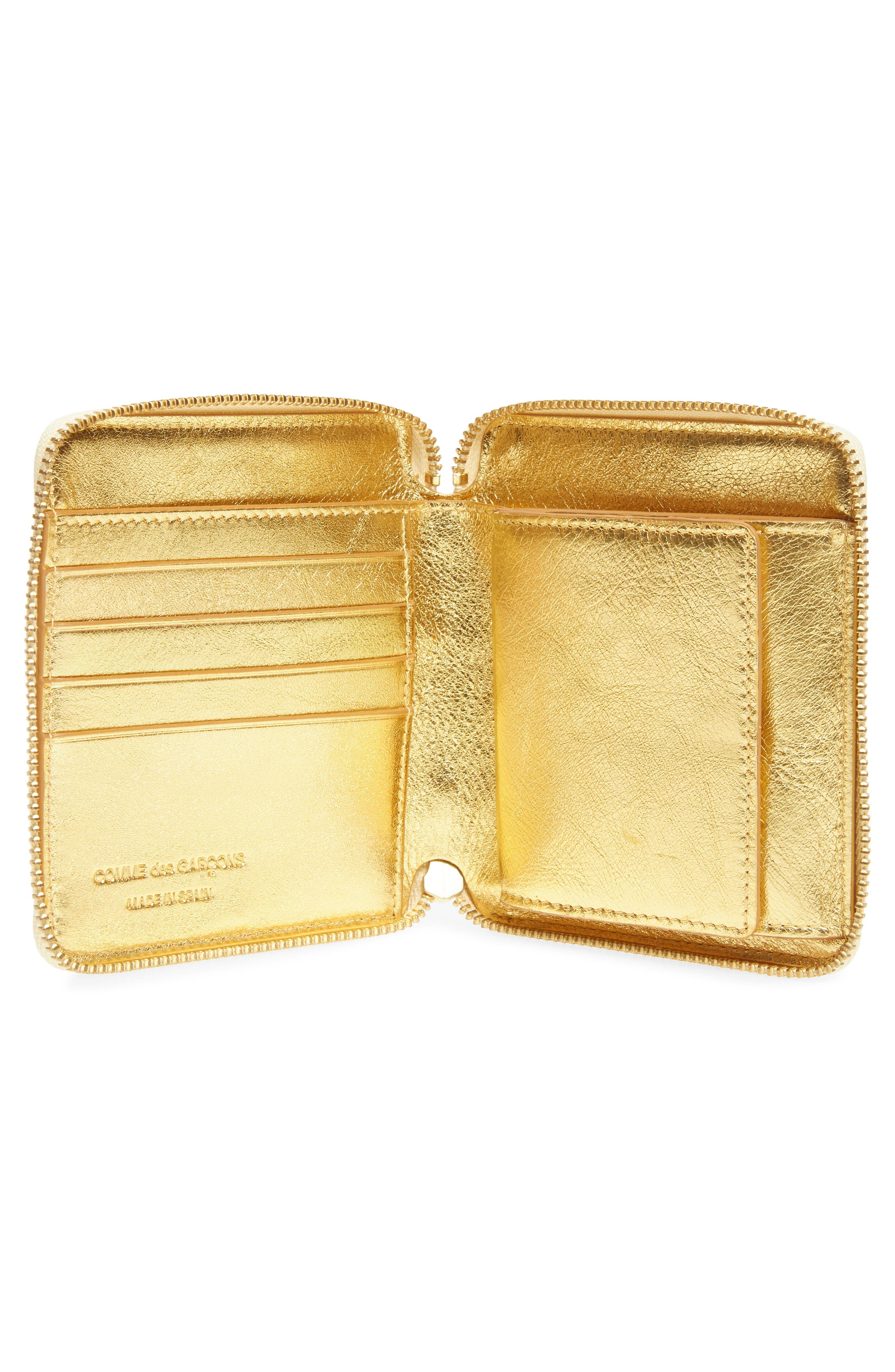 Comme des Garçons Wallets Metallic Leather Wallet in Gold at Nordstrom - 2