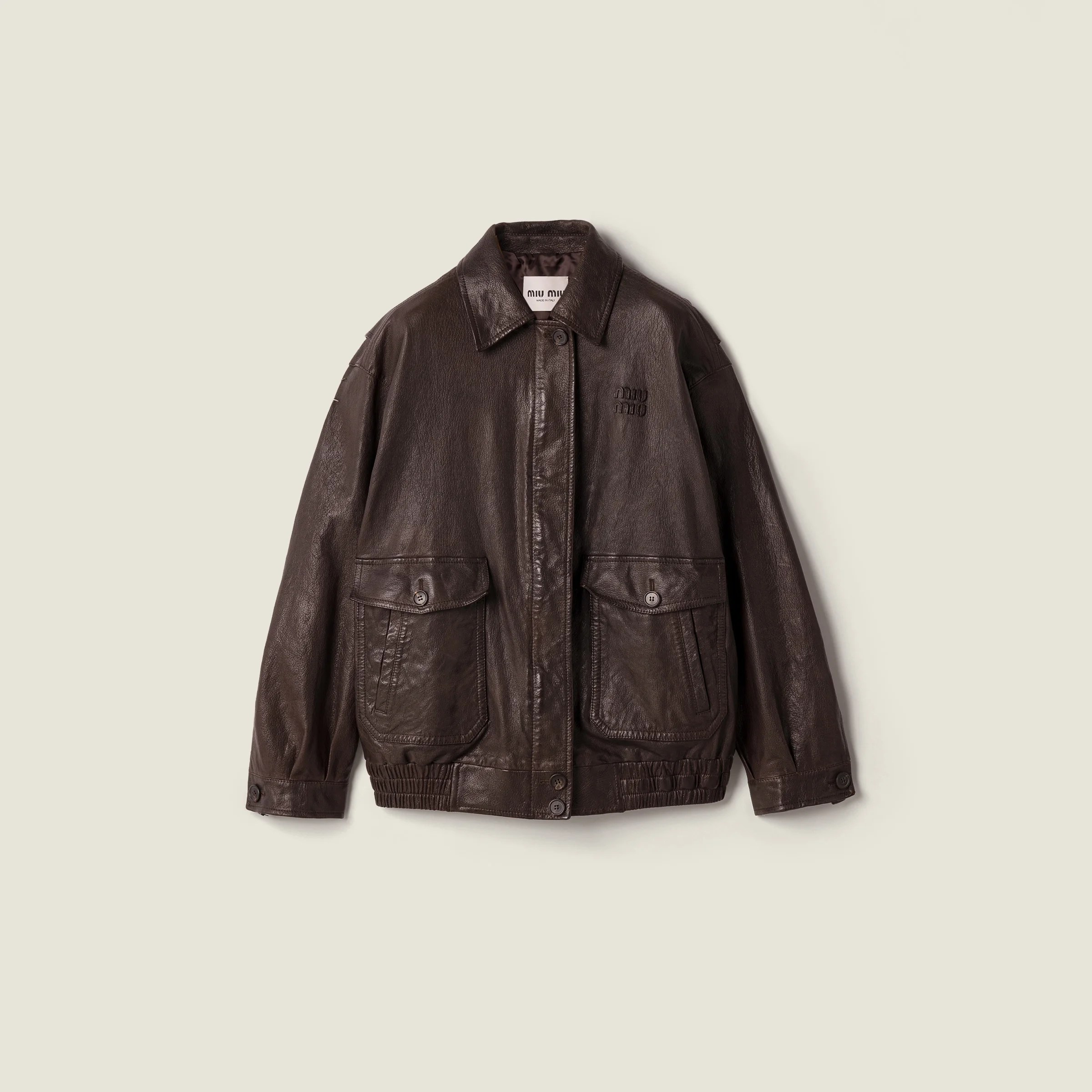 Leather blouson jacket - 1