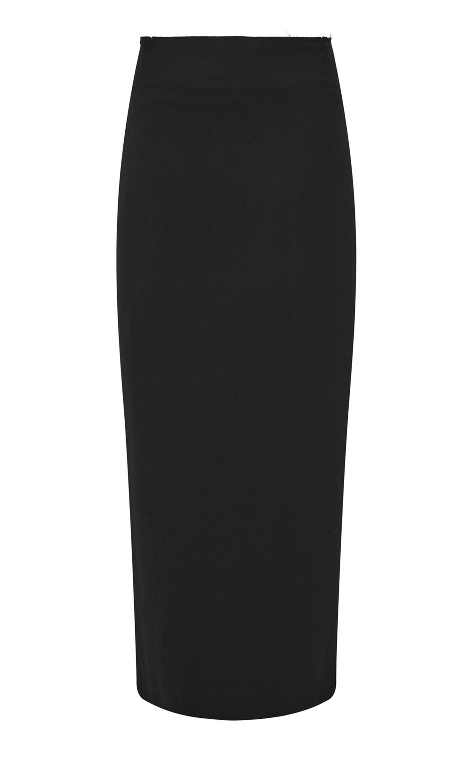 Raw Edge Column Maxi Skirt black - 1