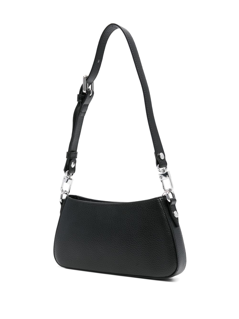 Orb-plaque leather shoulder bag - 3