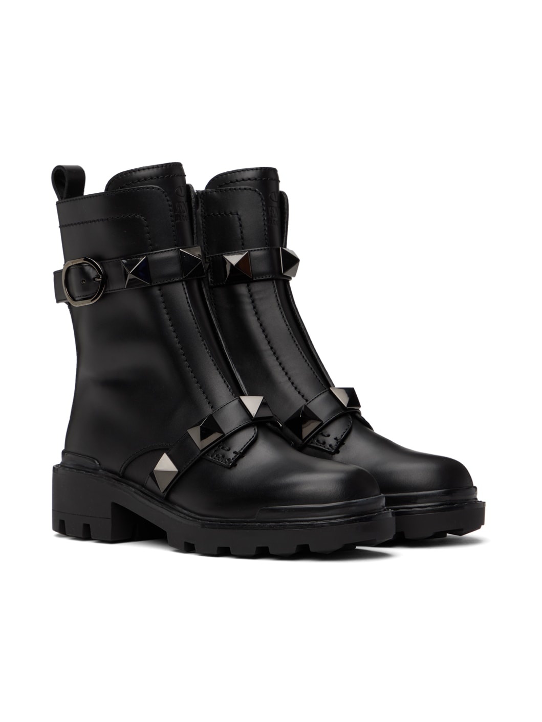 Black Roman Stud Boots - 4