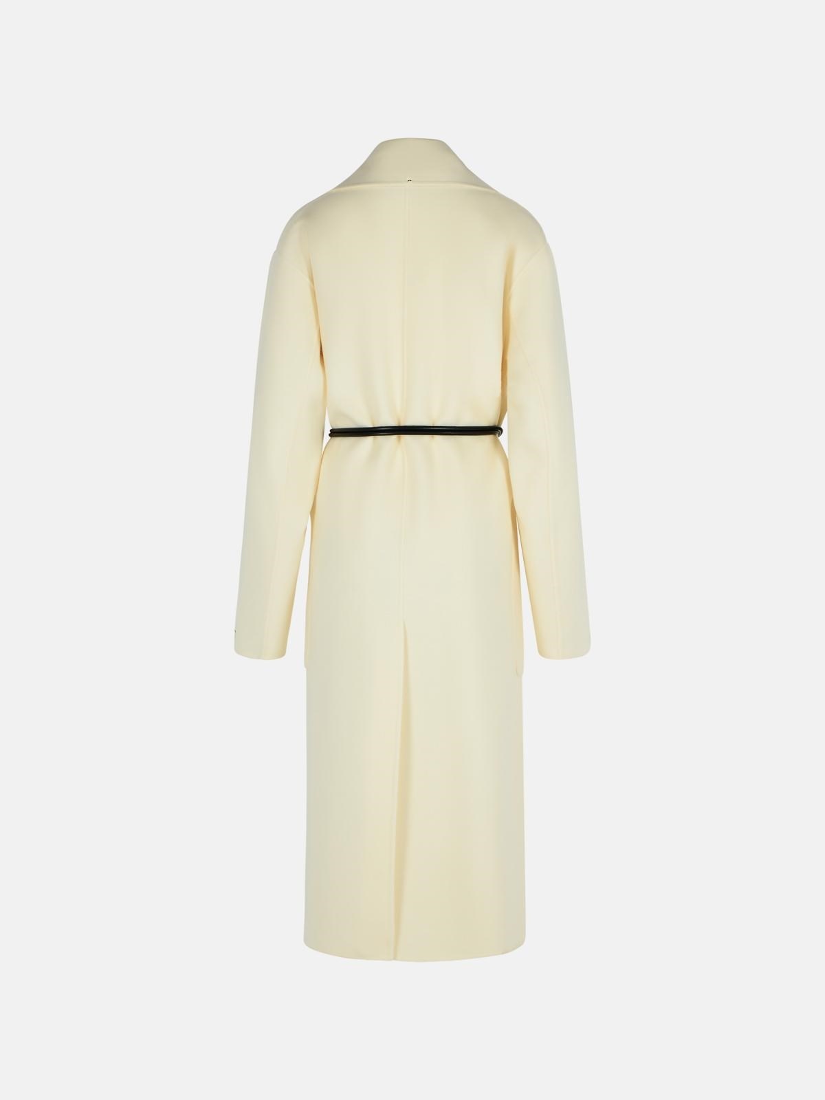 'ABATE' MILK VIRGIN WOOL DRESSING GOWN COAT - 3