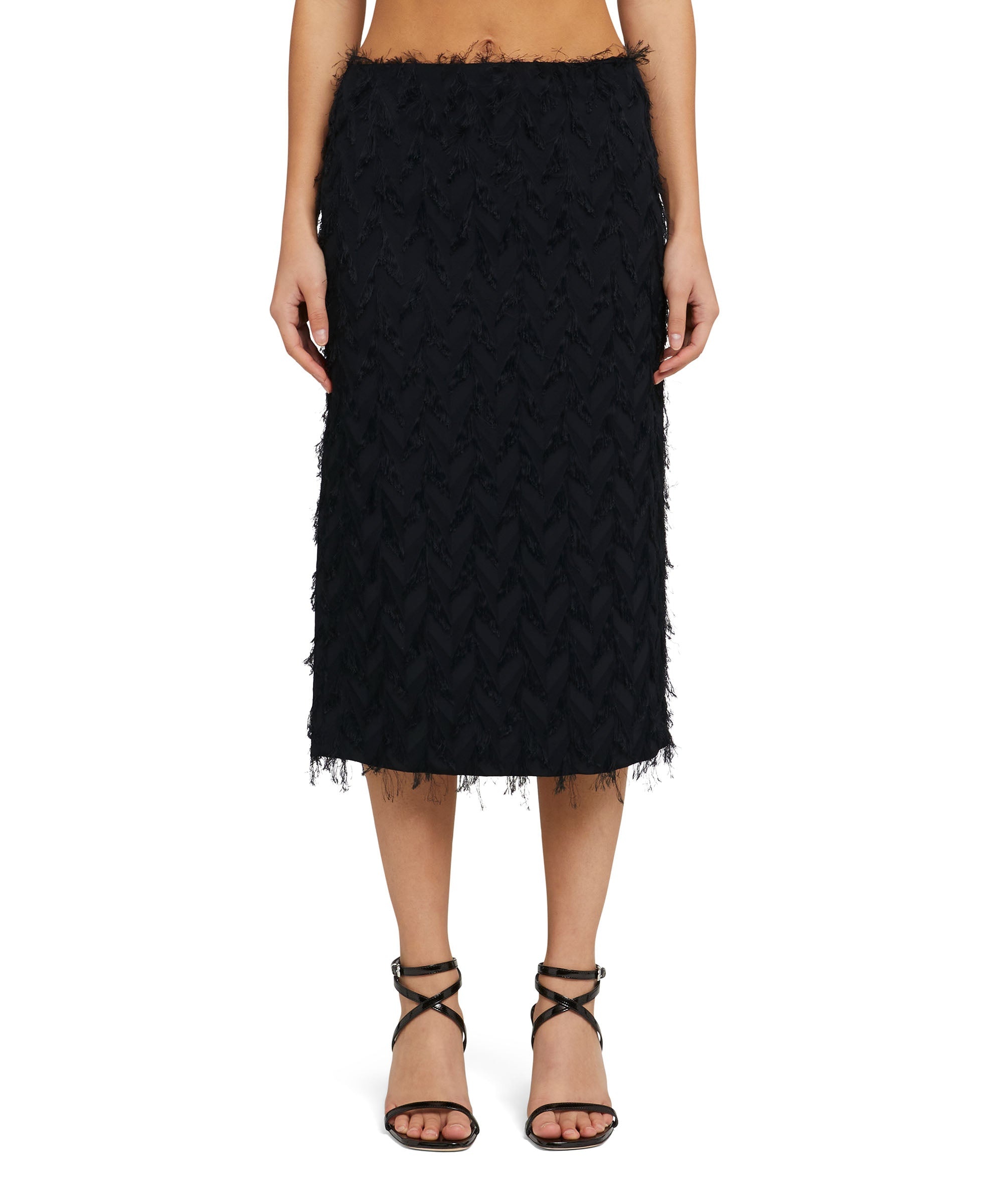 Fluid fil coupè viscose midi skirt - 2
