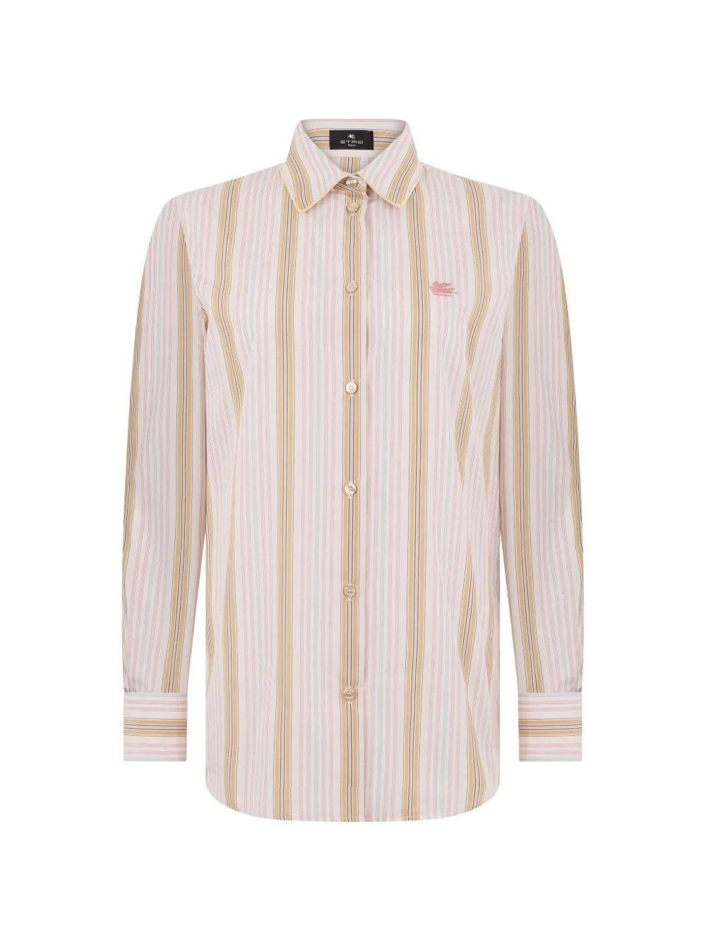 striped-pattern buttoned shirt - 1