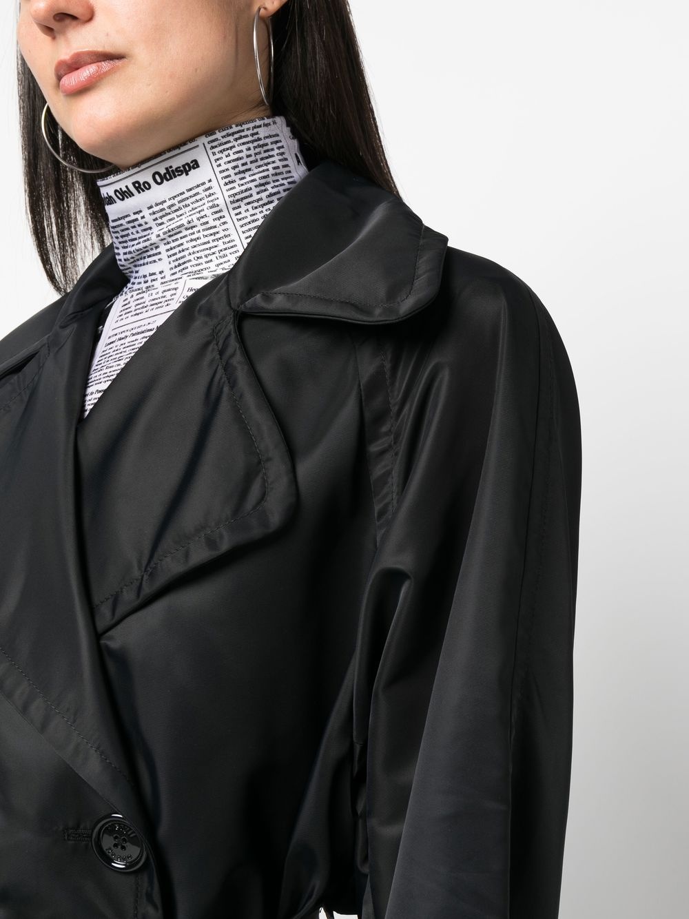 belted double-breasted trench coat - 5