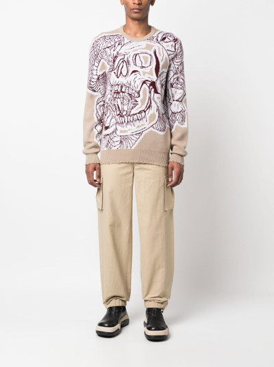 PHILIPP PLEIN Skull patterned-intarsia sweatshirt outlook