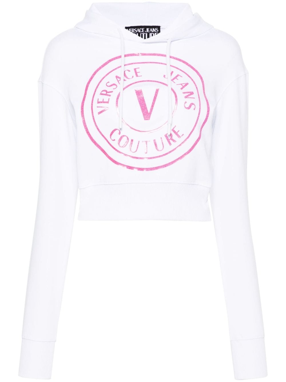 logo-print cropped hoodie - 1