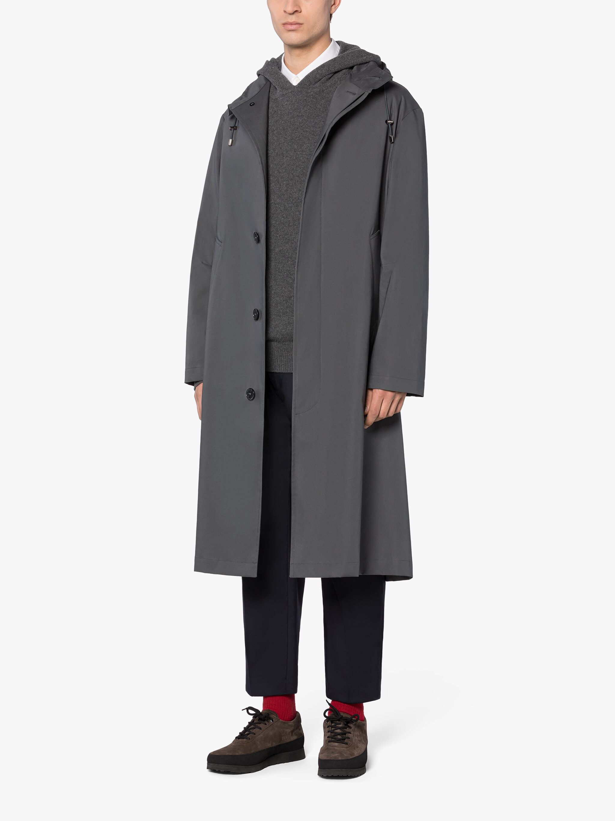 WOLFSON GREY RAINTEC HOODED COAT - 4