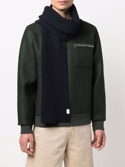 A.P.C. logo-patch ribbed-knit scarf outlook