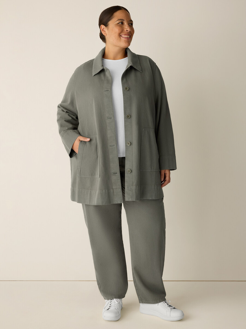 Garment-Dyed Utility Cotton Classic Collar Long Jacket 6
