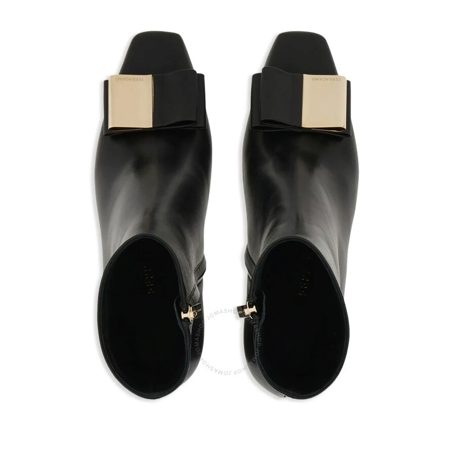 Ferragamo Double Bow Leather Ankle Boots - 3