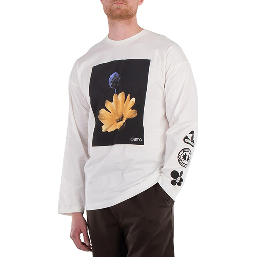 OAMC Men's Off White Graphic-Print Long-Sleeved T-Shirt - 3