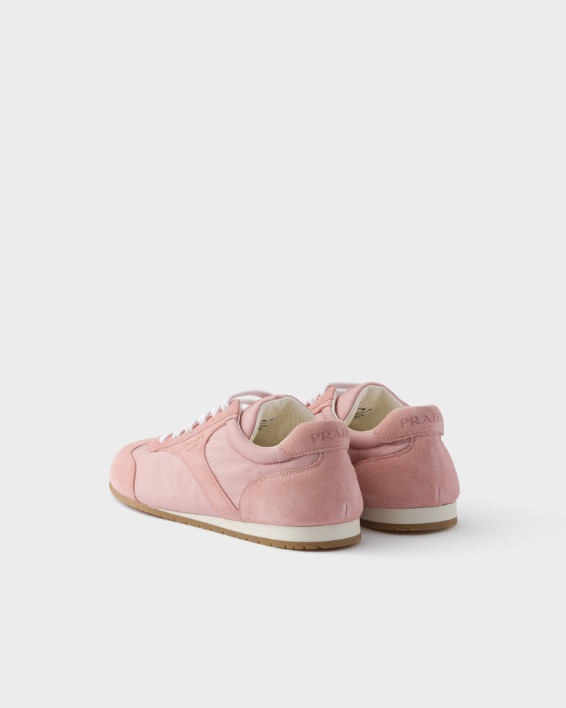Re-Nylon and suede laced sneakers 4