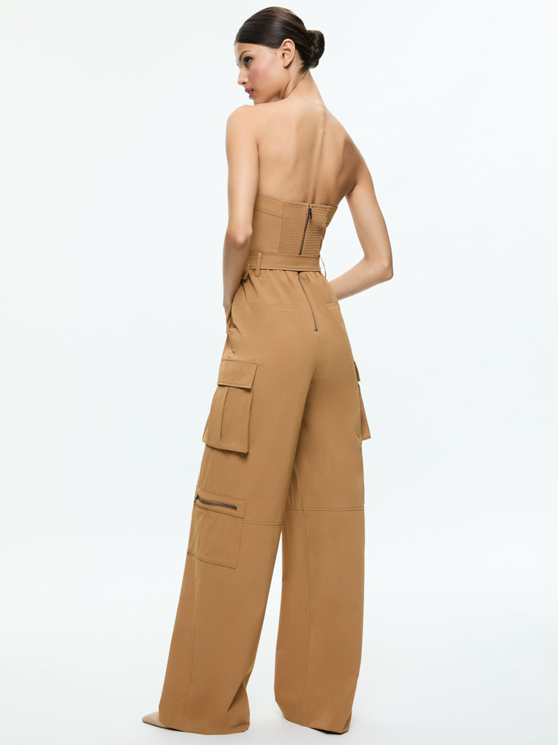 Alice + Olivia SACHIKO STRAPLESS CARGO JUMPSUIT outlook