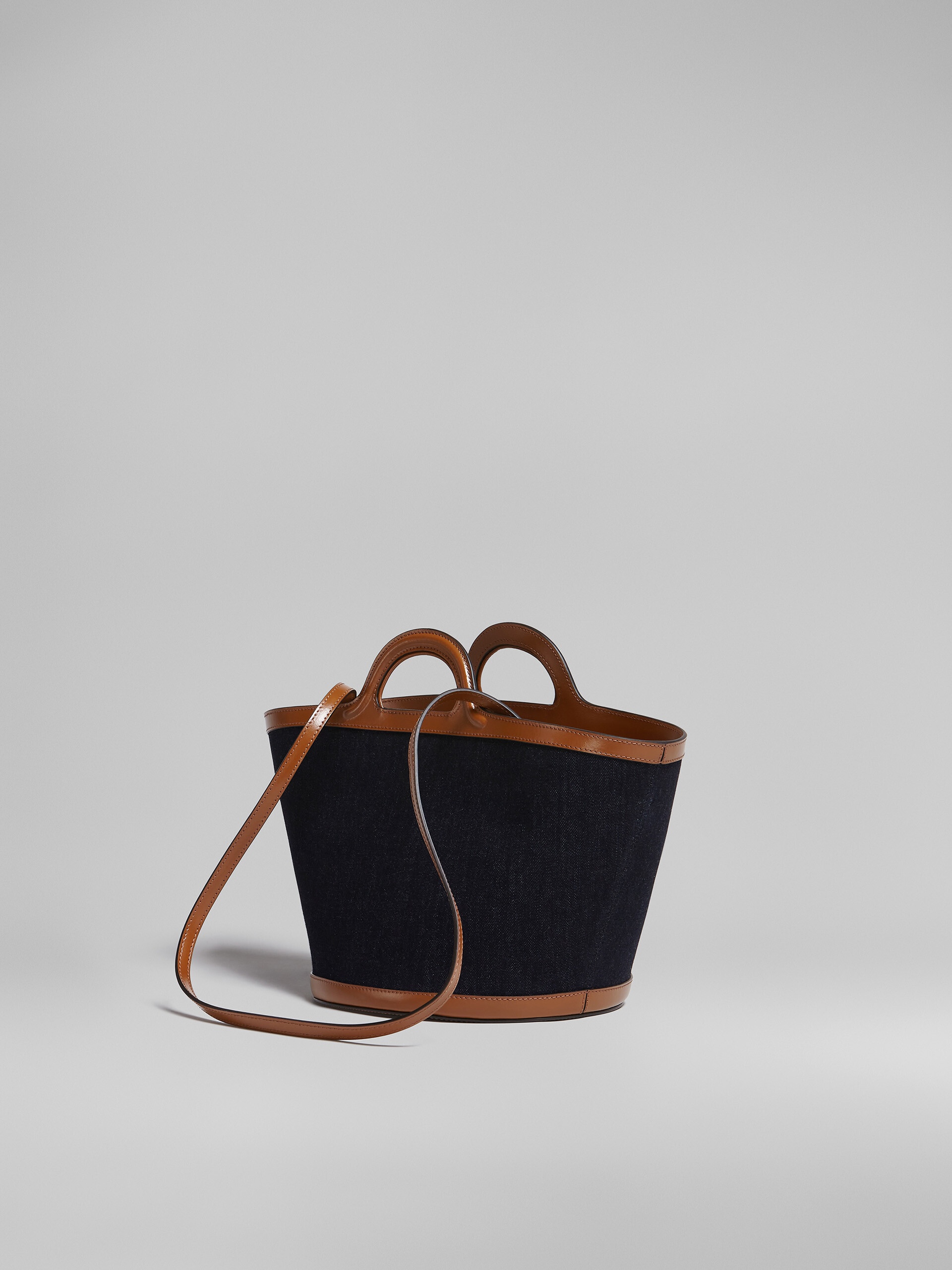 Marni TROPICALIA SMALL BAG IN DENIM AND LEATHER | REVERSIBLE