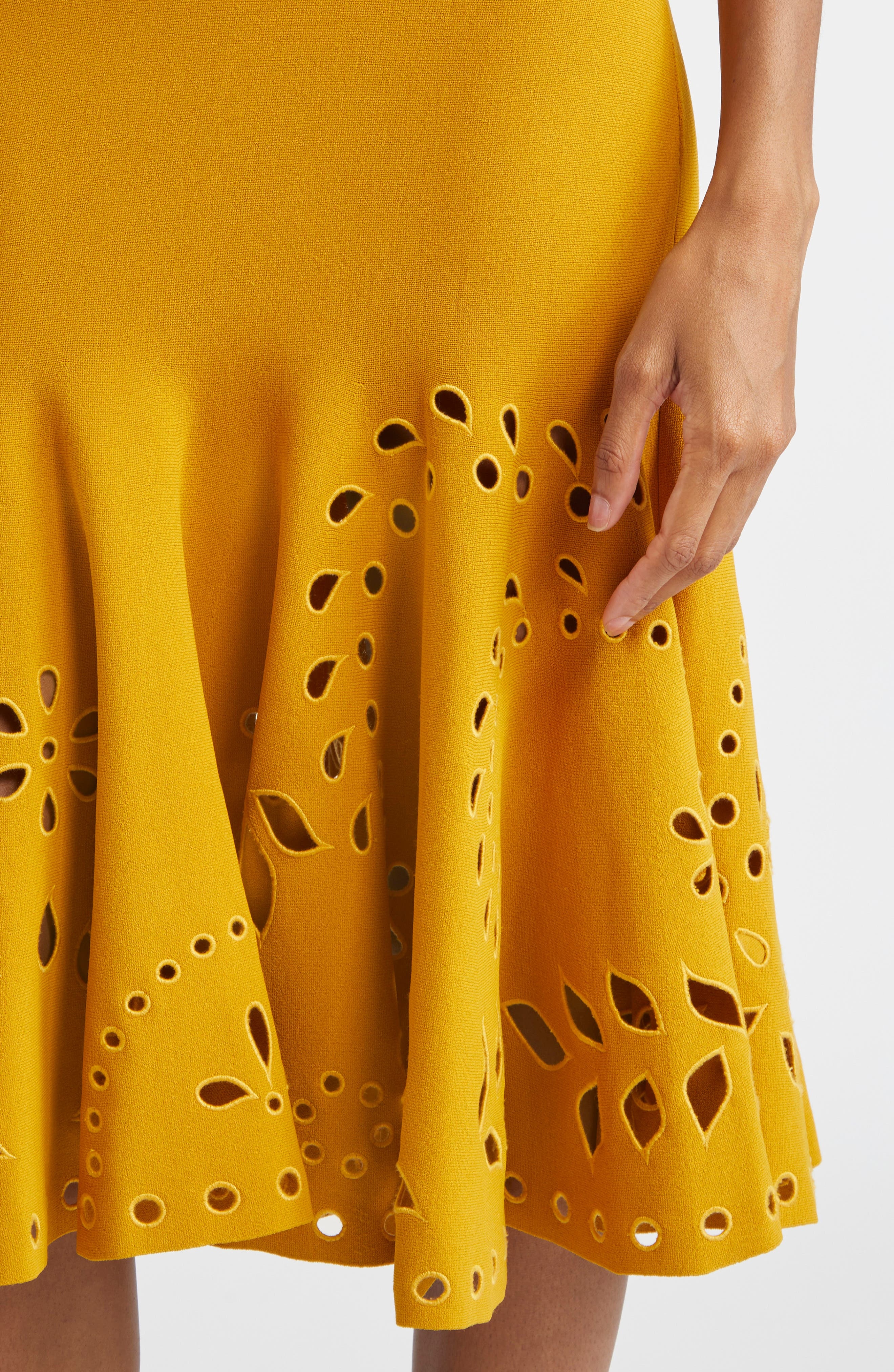 Ulla Johnson Fiorella Eyelet Detail Knit Skirt in Goldenrod at Nordstrom - 5