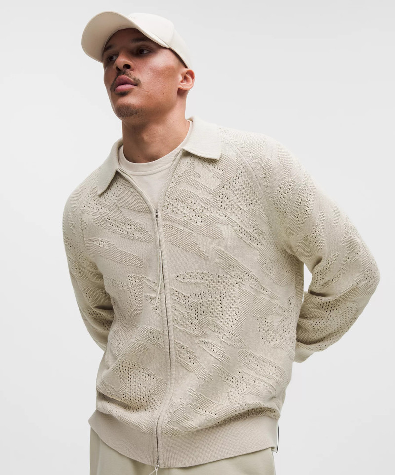 Cotton-Blend Knit Full-Zip Sweater *SLNSH Collection 7